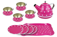 PRETTY PINK DOTTY TEA SET