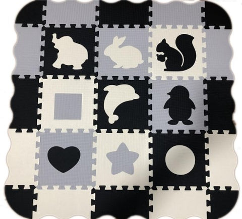 BLACK AND WHITE EVA PUZZLE MAT 16PC-OUT OF STOCK