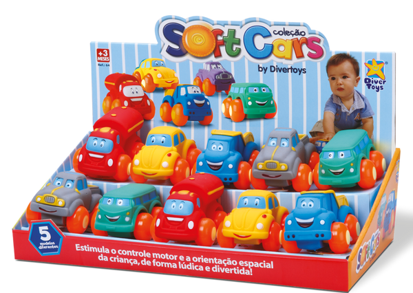 SOFT CARS 10 PC DISPLAY - DIVER TOYS