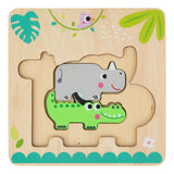 JUNGLE ANIMAL LAYERED PUZZLE - TOOKY TOY