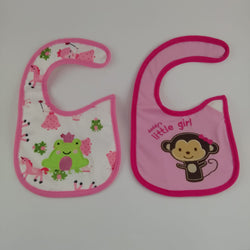 GIRLS BIBS 2PC - FROG AND MONKEY - 4 LEFT