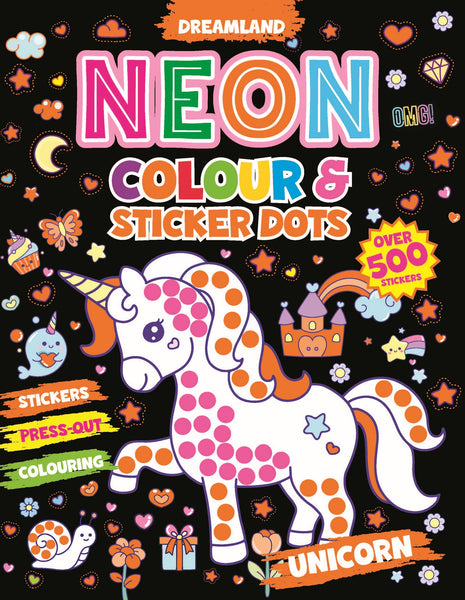 NEON COLOURING & STICKERS - UNICORNS