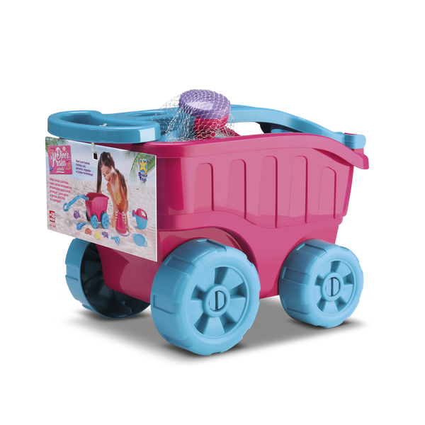 PULL ALONG PINK BEACH TROLLEY - DIVER TOYS