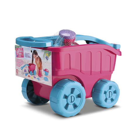 PULL ALONG PINK BEACH TROLLEY - DIVER TOYS