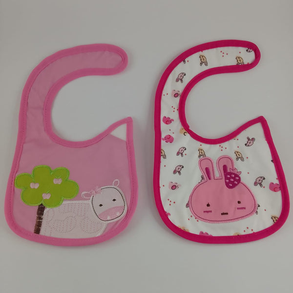 GIRLS BIBS 2PC - COW AND BUNNY