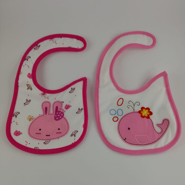 GIRLS BIBS 2PC - BUNNY AND WHALE