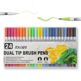 24PC DUAL TIP BRUSH PENS