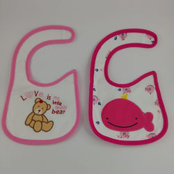 GIRLS BIBS 2PC - LOVE BEAR AND WHALE - 3 LEFT