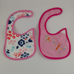 GIRLS BIBS 2PC - FLORAL AND BUTTERFLY - 6 LEFT