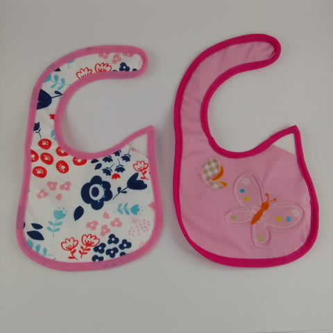 GIRLS BIBS 2PC - FLORAL AND BUTTERFLY