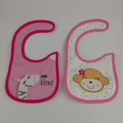 GIRLS BIBS 2PC - ZEBRA AND BEAR - 4 LEFT