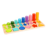 RAINBOW COUNTING STACKER/SHAPE SORTER - TOOKY TOY