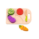 WOODEN CUTTING VEGETABLES - 4 VEGETABLES - TOOKY TOY