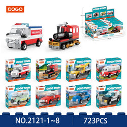 COGO BUILDING BLOCKS - TOWN TRANSPORT - 8 PCS IN A BOX - MIXED
