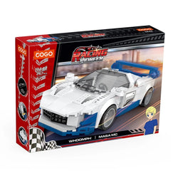 COGO BUILDING BLOCKS - PIONEER RACER - BLUE AND WHITE