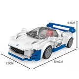 COGO BUILDING BLOCKS - PIONEER RACER - BLUE AND WHITE
