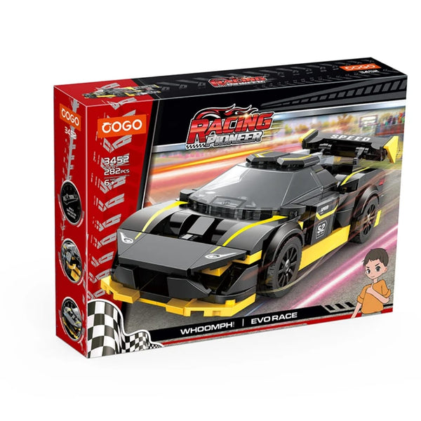 COGO BUILDING BLOCKS - RACING PIONEER - BLACK AND YELLOW