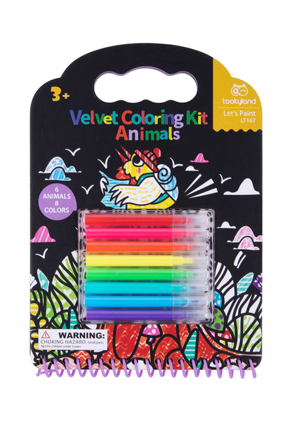 VELVET COLOURING KIT ANIMALS