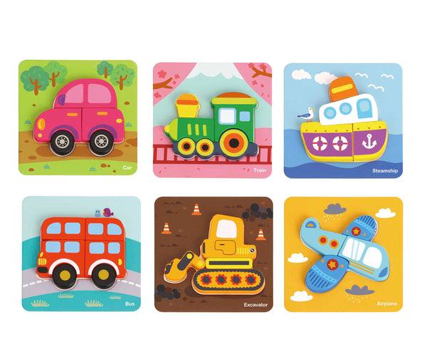 TOOKY 6 IN 1 MINI TRANSPORT PUZZLES - SOLD OUT