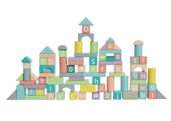 WOODEN BLOCKS-90PC PASTEL - 4 AVAILABLE