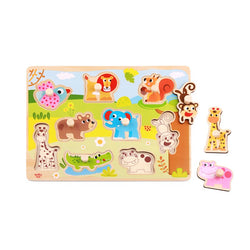JUNGLE ANIMAL PEG PUZZLE - TOOKY TOY